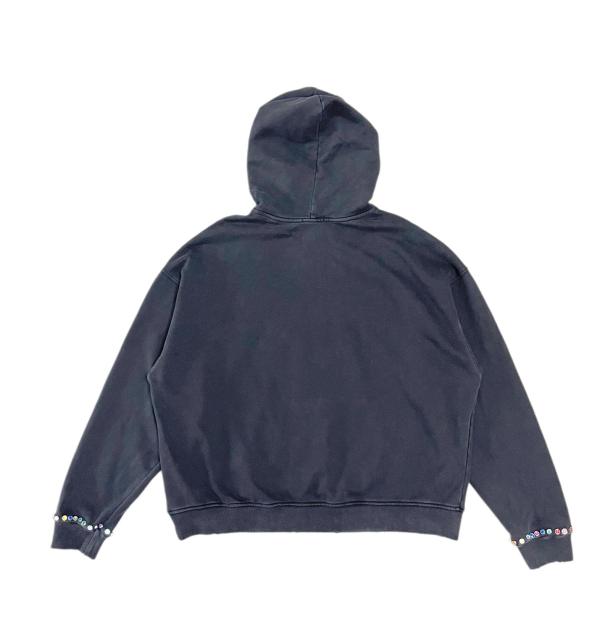 SATOSHI NAKAMOTO Vintage Washed Black SATOSHI NAKAMOTO Rhinestone Hoodie