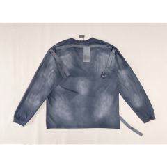 SATOSHI NAKAMOTO Vintage Washed Grey Harness Strap Long Sleeve Tee