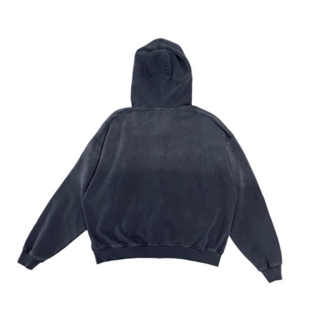 SATOSHI NAKAMOTO Vintage Washed Dark Grey SATOSHI CYBERNETICS Zip Hoodie