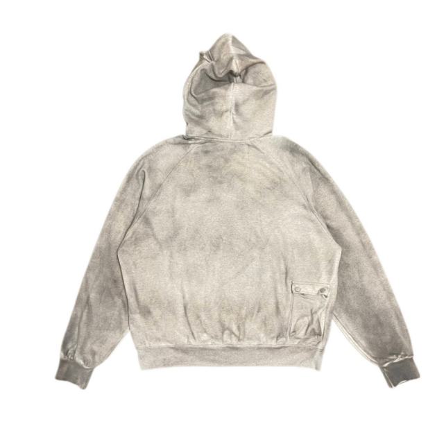 SATOSHI NAKAMOTO Vintage Washed Heather Grey SATOSHI NAKAMOTO Multi Cargo Pocket Hoodie