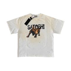 SATOSHI NAKAMOTO T-Shirt Men Distressed Ripped Bull Graphic