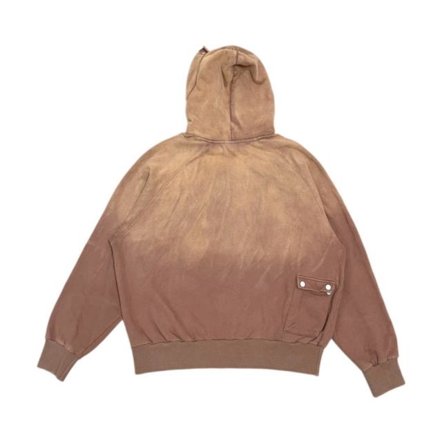 SATOSHI NAKAMOTO Vintage Washed Brown SATOSHI NAKAMOTO Cargo Pocket Hoodie