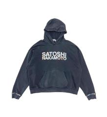 SATOSHI NAKAMOTO Vintage Washed Black SATOSHI NAKAMOTO Rhinestone Hoodie