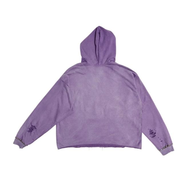 SATOSHI NAKAMOTO Vintage Washed Purple SATOSHI NAKAMOTO Cropped Hoodie