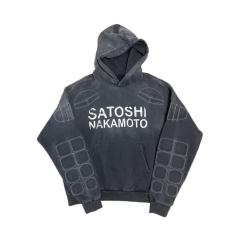 SATOSHI NAKAMOTO Vintage Washed SATOSHI NAKAMOTO Stitch Patch Hoodie