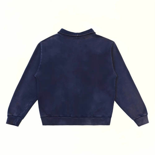 1:1 Top Quality Gallery Dept Navy Quarter Zip Sweatshirt Vintage Washed Dépt de la Galerie Logo Collared Pullover