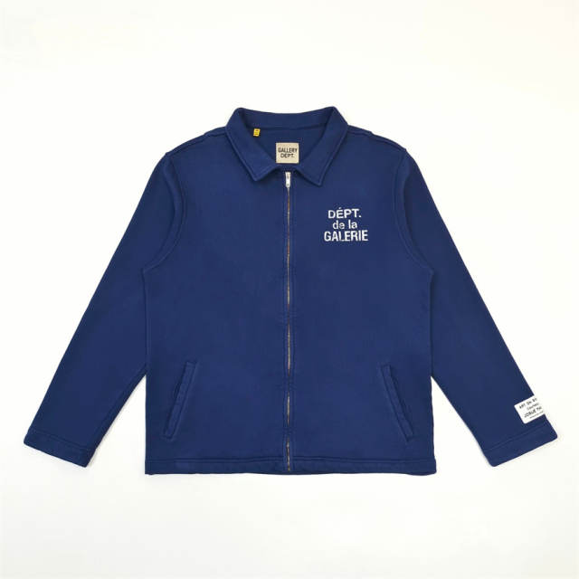 1:1 Top Quality Gallery Dept Dépt de la Galerie Zip Work Jacket Navy Blue Collared Sweat Jacket