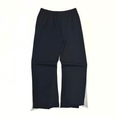 1:1 Top Quality Gallery Dept Black Grey Side Stripe Sweatpants Raw Frayed Hem Wide Leg Logo Drawstring Jogger Pants