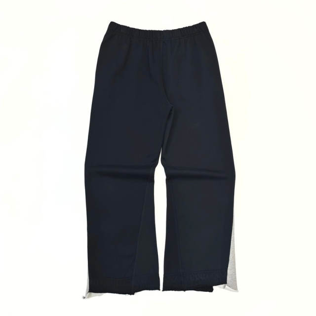 1:1 Top Quality Gallery Dept Black Grey Side Stripe Sweatpants Raw Frayed Hem Wide Leg Logo Drawstring Jogger Pants