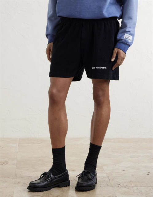 1:1 Top Quality Gallery Dept Black Logo Sweat Shorts Drawstring Elastic Waist Casual Streetwear Shorts