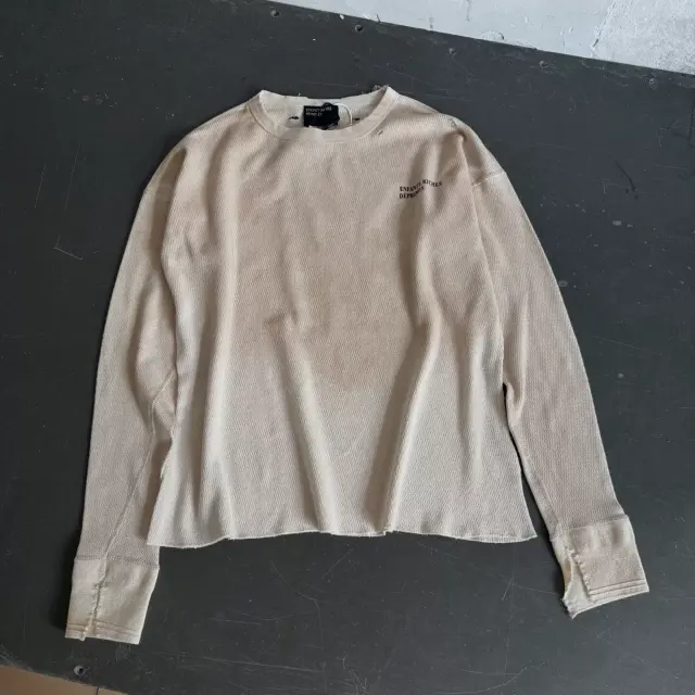 ERD Letter Slogan Distressed Long Sleeve T Shirt