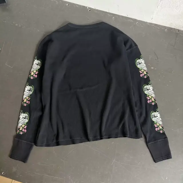 ERD Brian Heart Flower Distressed Long Sleeve T Shirt