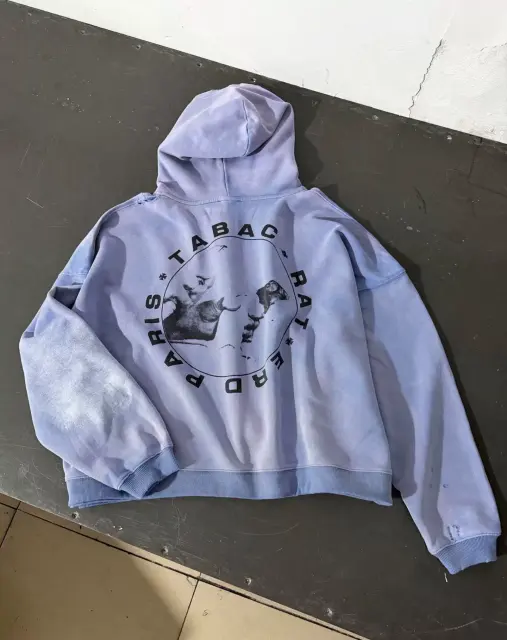 ERD Distressed Letter Print Raglan Zip Hoodie