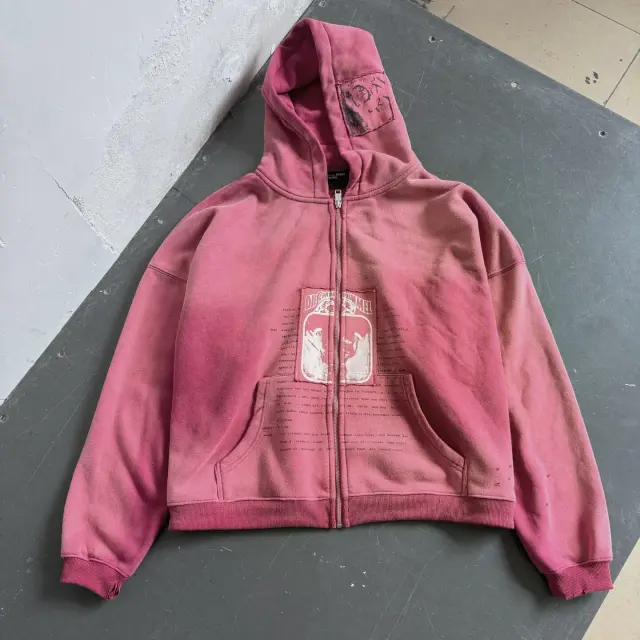 ERD Washed Applique Zip Hoodie