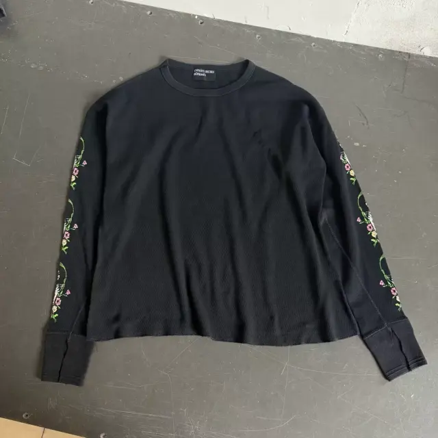 ERD Brian Heart Flower Distressed Long Sleeve T Shirt
