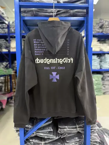 ERD Washed Patch Letter Print Hoodie