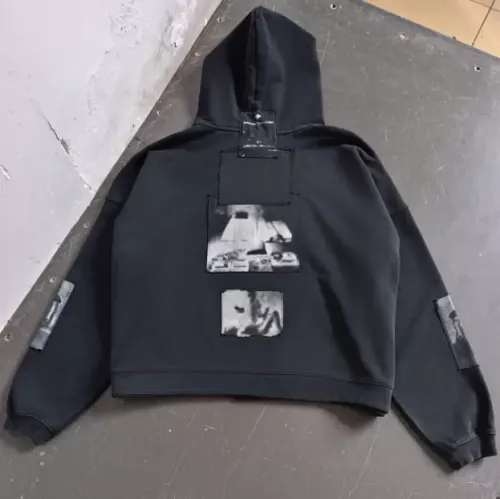 ERD Washed Portrait Applique Zip Hoodie