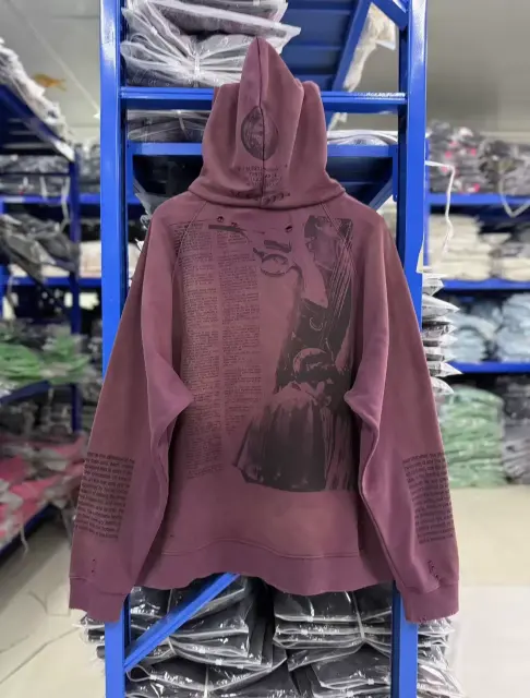 ERD Applique Graphic Distressed Hoodie