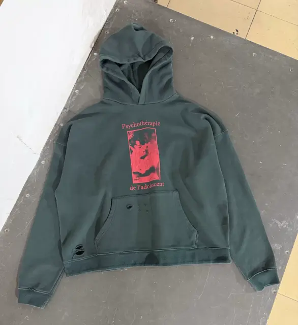 ERD Vintage Portrait Distressed Pullover Hoodie