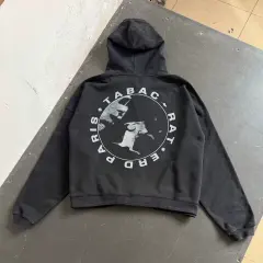 ERD Distressed Letter Print Zip Hoodie