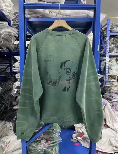 ERD Vintage Distressed Raglan Crewneck Sweatshirt