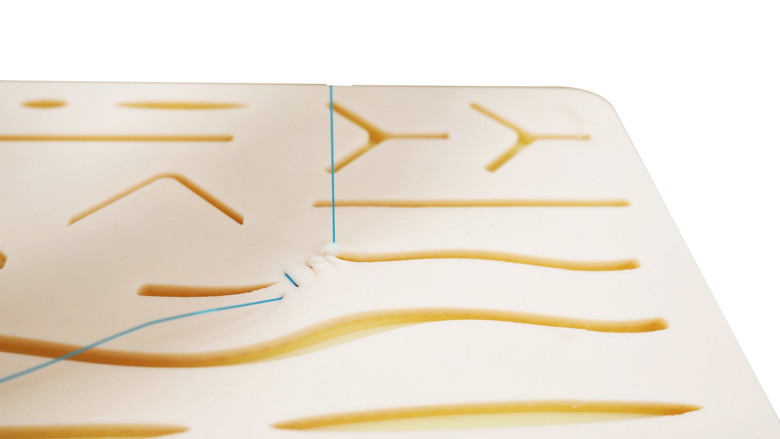 Standard Silicone Suture Training Pad with Wounds