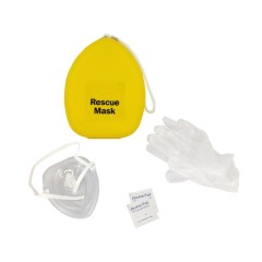 CPR Rescue Mask with Gloves in Pocket Case