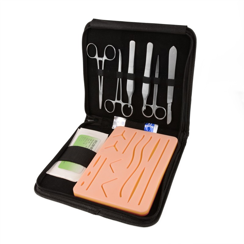 Veterinary Suture Kit - Suture Practice Tools in Black Pouch