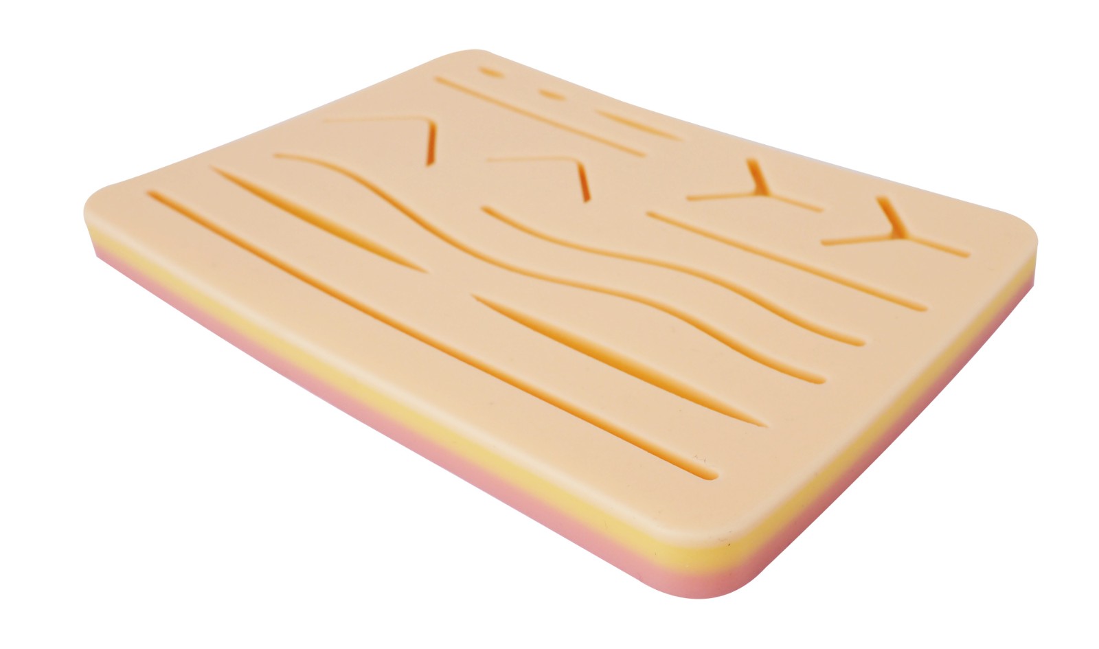 Standard Silicone Suture Training Pad with Wounds