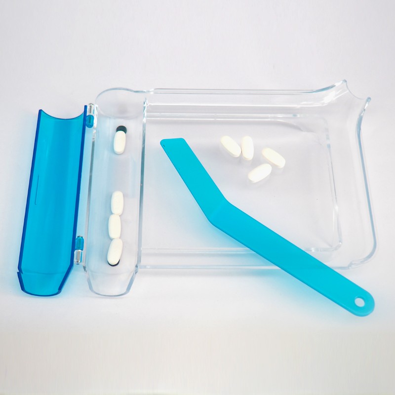 Transparent Counting Tray w/ L Spatula for Pharmacy