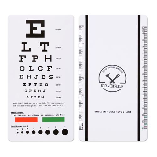 Printable Snellen Eye Test Chart, 6 Feet, Plastic