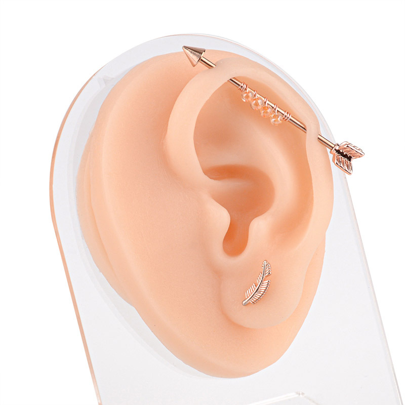 Piercing Silicone Ear Practice Model with Display Stand