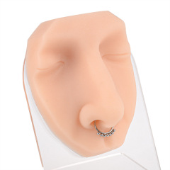 Silicone Nose Piercing & Display Model with Stand