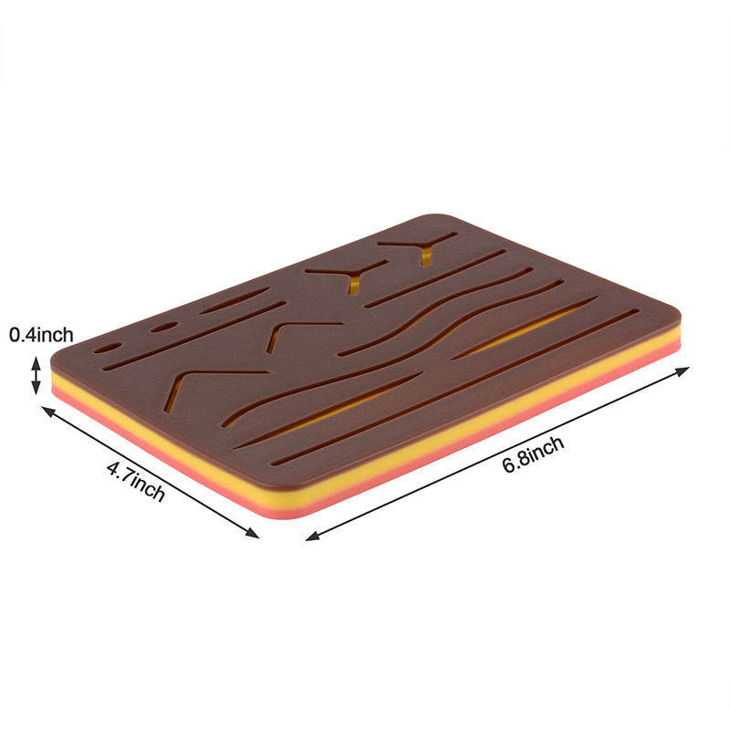 Black Skin Suture Practice Pad with Burn Wounds