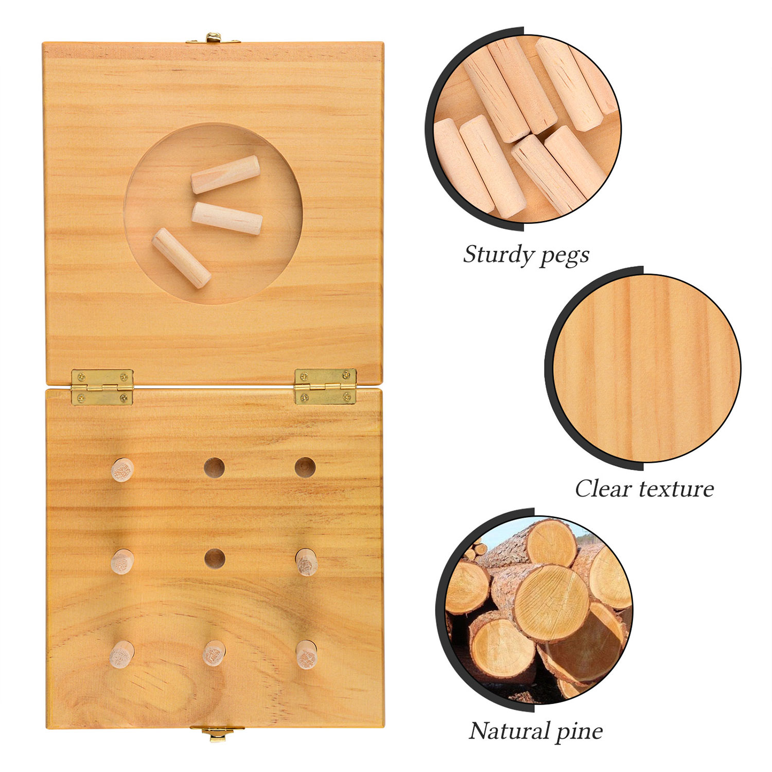 9-Hole Peg Test Kit - Wooden Pegboard and Pegs