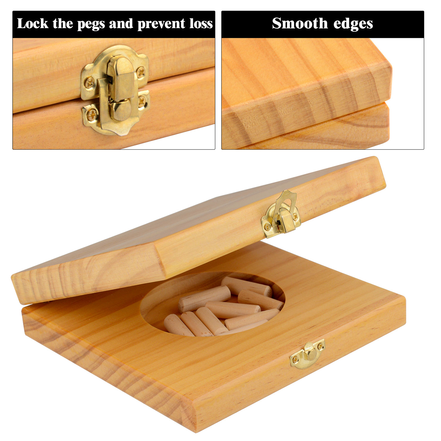 9-Hole Peg Test Kit - Wooden Pegboard and Pegs