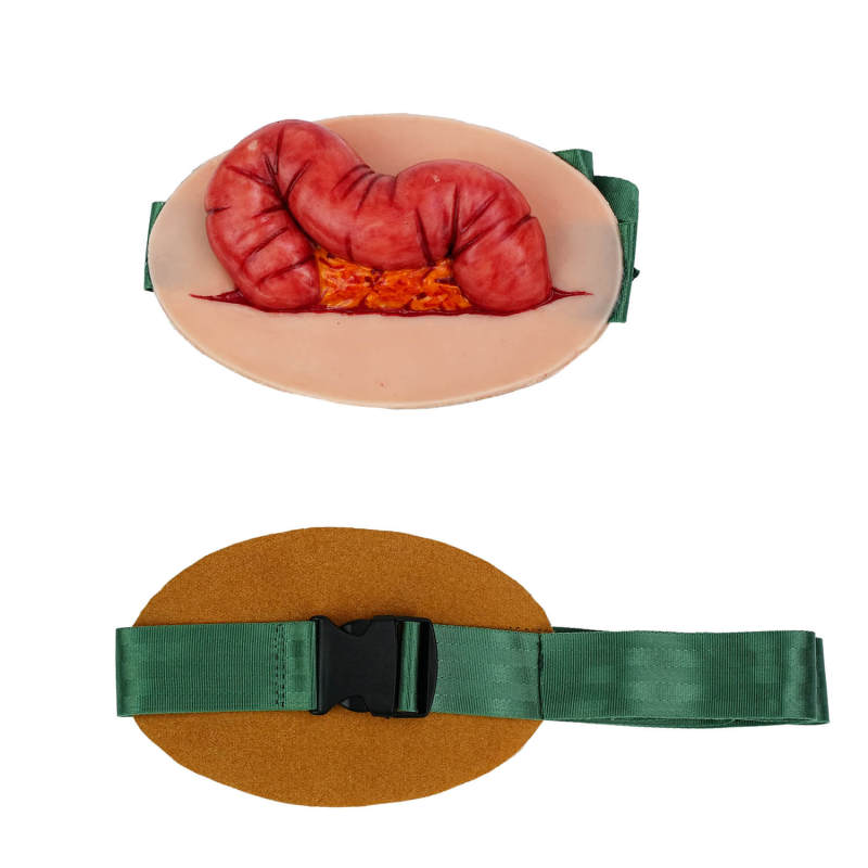 Wearable Abdominal Eviscerated Colon Wound Simulator Kit