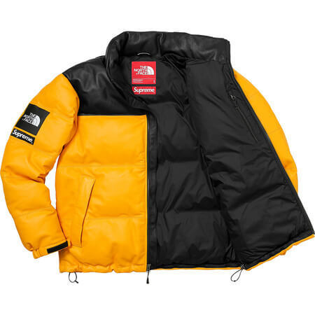 supreme north face 偽物 シュプリーム ノースフェイス ダウン ヌプシ レザーダウンジャケット20A11C9