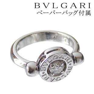 ブルガリ リング BVLGARI K18 WG 一粒ダイヤ×ホワイトゴールド 指輪 BBライン AN850414