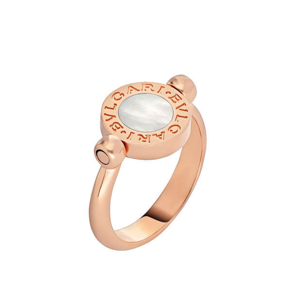 ブルガリコピー フリップリング指輪ピンクゴールドロゴ 21030418