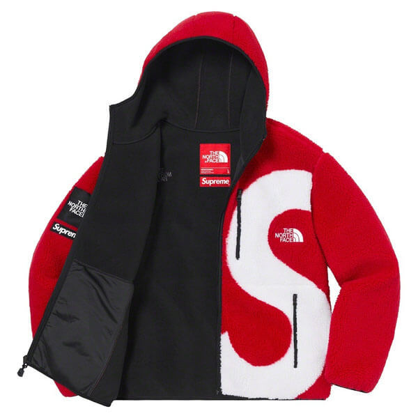 supreme ノース フェイス 偽物 コラボ ロゴ入りフリース レッド 赤20A11C1