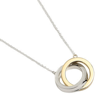 ティファニー ネックレス TIFFANY&amp;Co. 24601439 1837 インターロッキング サークル SS 18Y ペンダント シルバー/ゴールド