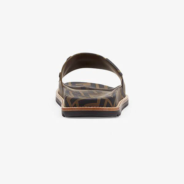 FENDI フェンディ サンダル コピー ロゴ☆ブラウンTPUフスベット シャワーサンダル 7X1148A3YOF1425