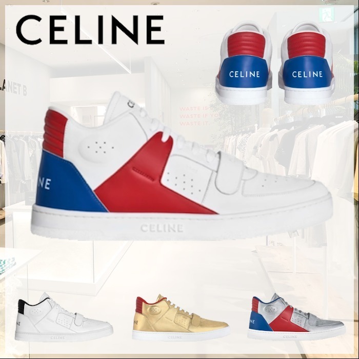 2021SS 新作 CELINE スーパーコピー CT-02 ベルクロストラップ ミッドスニーカー 342823542C_01DB