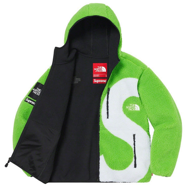 supreme north face 偽物 ノースフェイス コラボ ロゴ入りフリース ライム Lime20A11C2