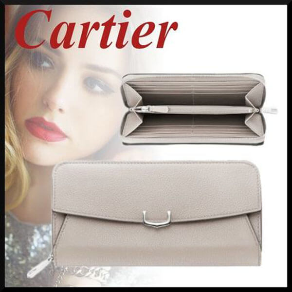 Cartier スーパーコピースモールジップウォレット C de Cartier レザー ロゴLkd67