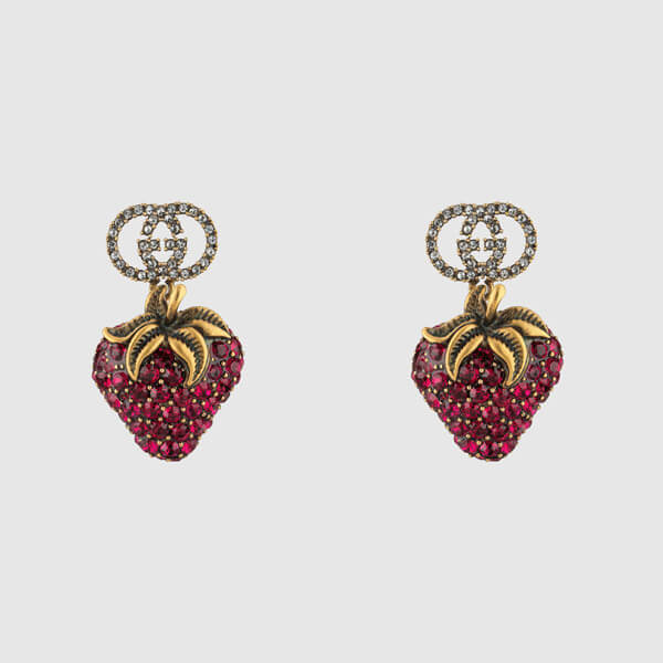 2020年春夏新作 GUCCI イグッチ いちご コピー ンターロッキングG ストロベリー ピアス08PAX9037