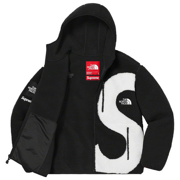 シュプリーム ノースフェイス 偽物 Supreme x ノースフェイス コラボ ロゴ入りフリース 黒 Week1020A11C