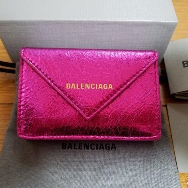 BALENCIAGA バレンシアガ 財布 偽物 ペーパーメタリックミニ ウォレット 20092205