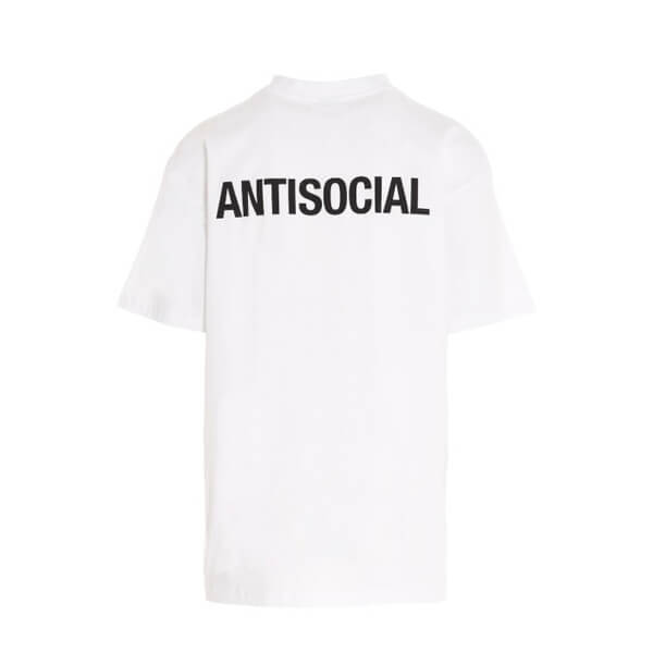 VETEMENTSコピー 20FW ANTISOCIAL　スローガン ロゴTシャツ　オーバーサイズAW201116B148091